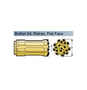 Буровая коронка Button bit, Retrac, Flat Face Ǿ 102 мм
